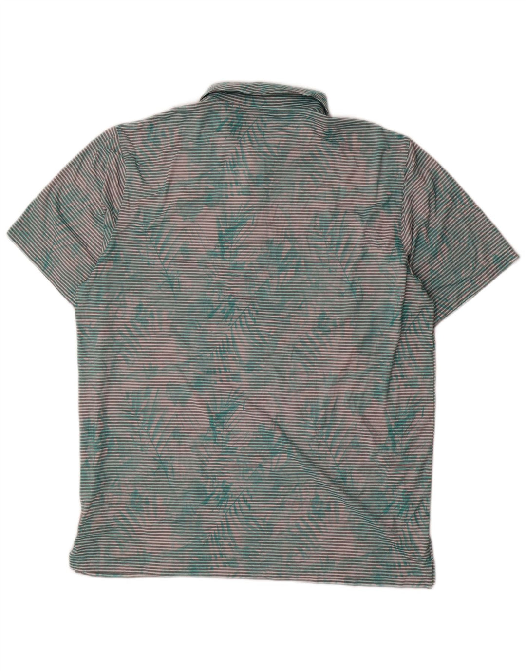 Мужская рубашка-поло PUMA XL зеленая в тонкую полоску