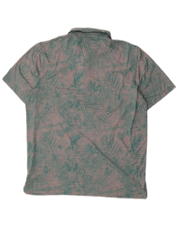 Мужская рубашка-поло PUMA XL зеленая в тонкую полоску