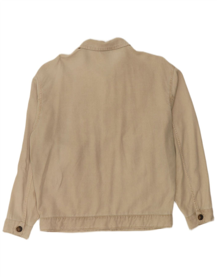 ZARA Mens Bomber Jacket UK 40 Large Beige Lyocell