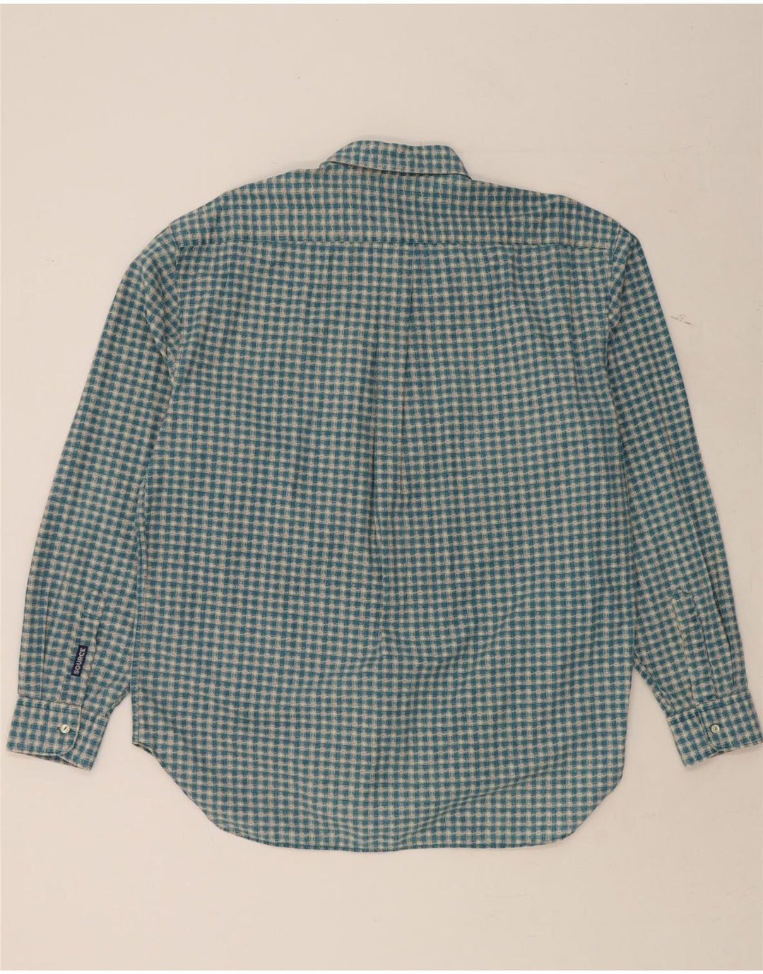 VINTAGE Mens Shirt XL Blue Check Cotton Vintage Vintage and Second-Hand Vintage from Messina Hembry 