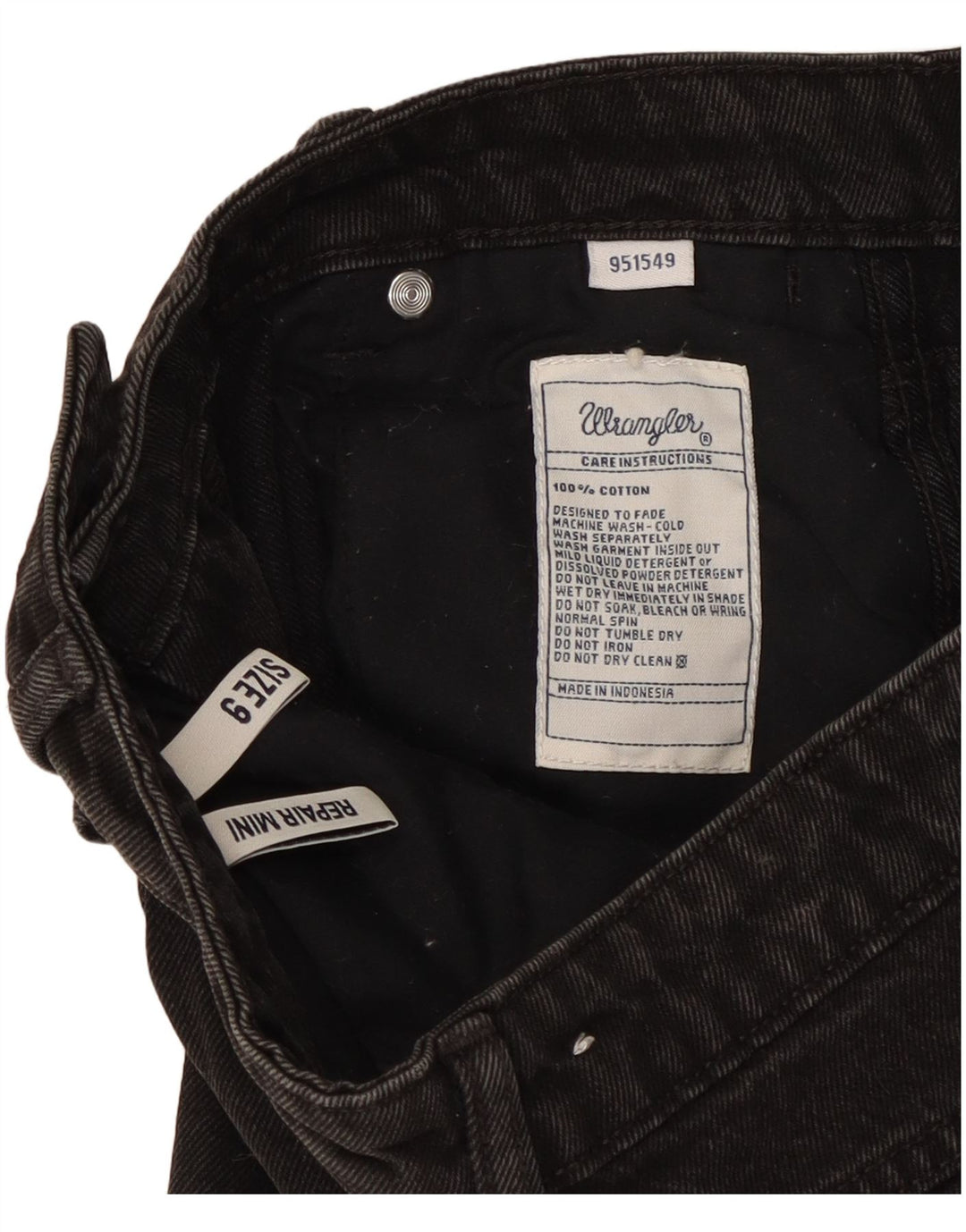 Женская мини-джинсовая юбка Wrangler US 9, средний размер W27, черный хлопок