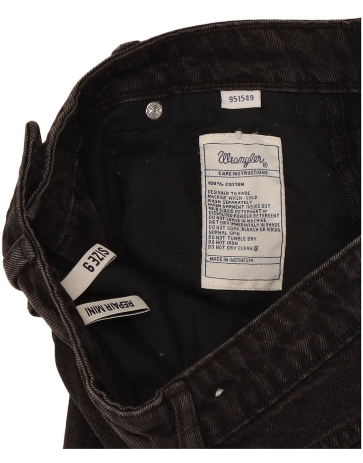 Женская мини-джинсовая юбка Wrangler US 9, средний размер W27, черный хлопок