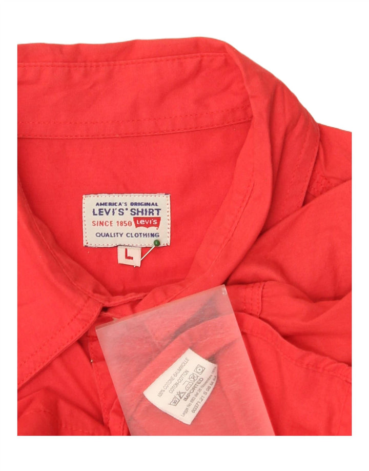 Мужская рубашка с коротким рукавом Levi's, большой красный хлопок
