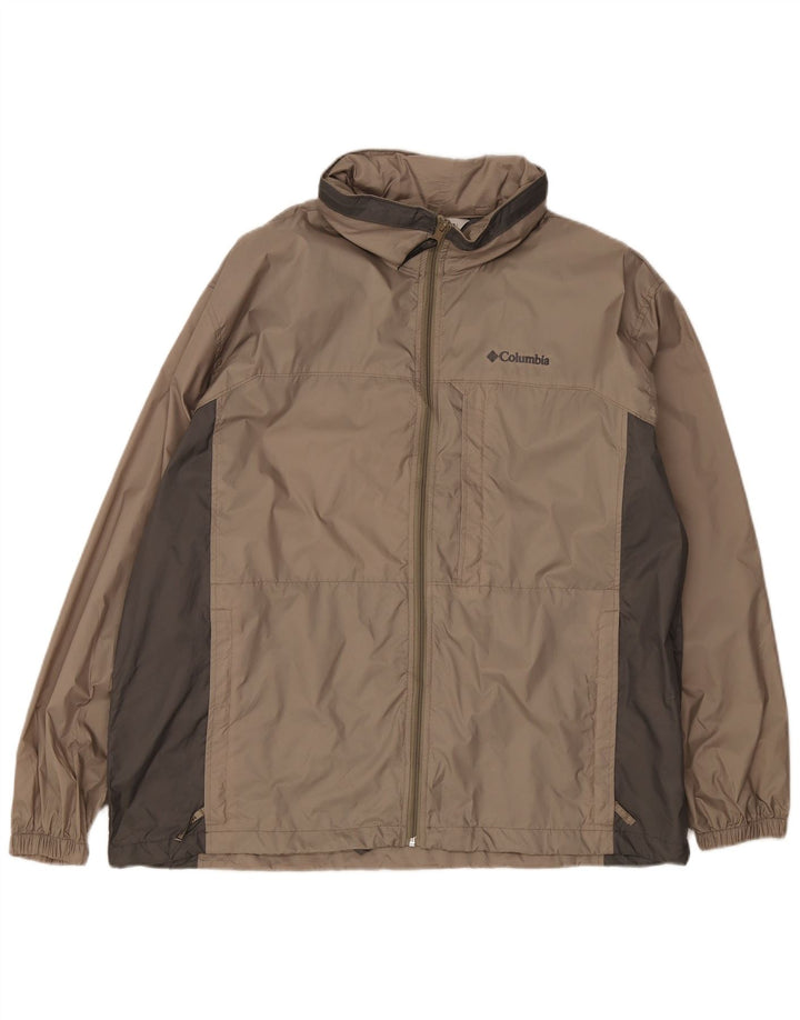 Мужская дождевик Columbia UK 42 XL, серый нейлон с цветными блоками