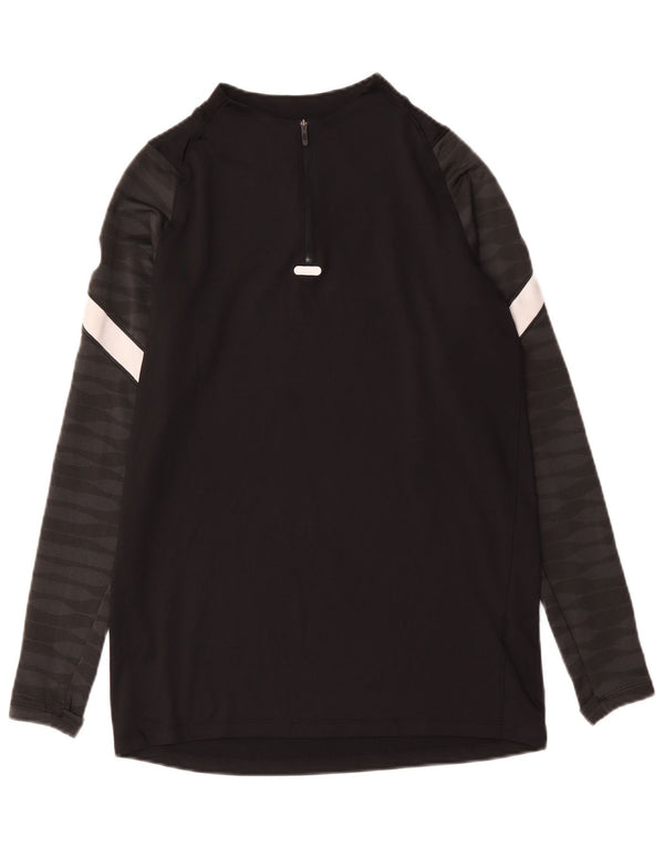Мужской пуловер с воротником на молнии Nike Dri Fit, спортивный костюм среднего размера, черный с цветными блоками
