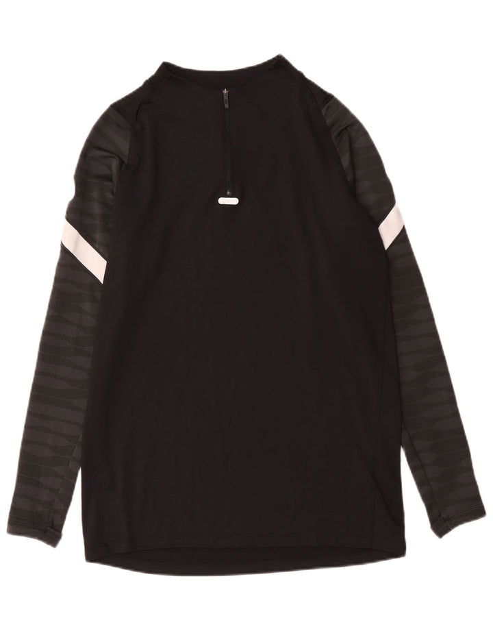 Мужской пуловер с воротником на молнии Nike Dri Fit, спортивный костюм среднего размера, черный с цветными блоками