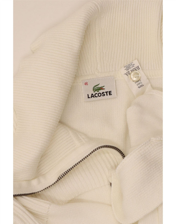 LACOSTE Женский кардиган-свитер, размер 46 XL, белый хлопок