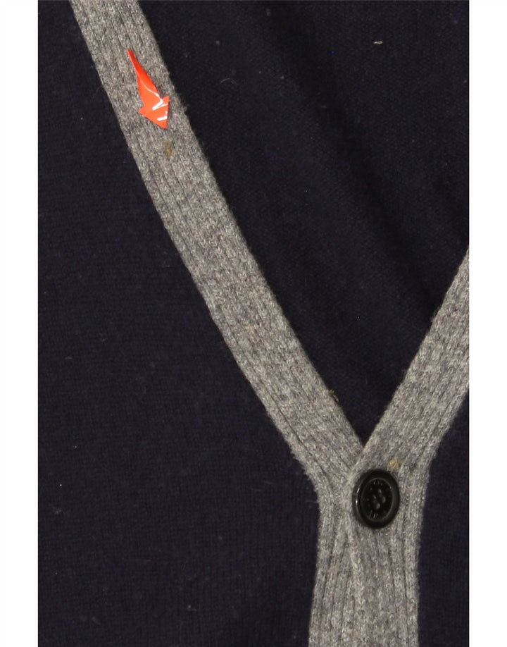 HENRY COTTONS Мужской свитер-кардиган XL Темно-синий с цветными блоками