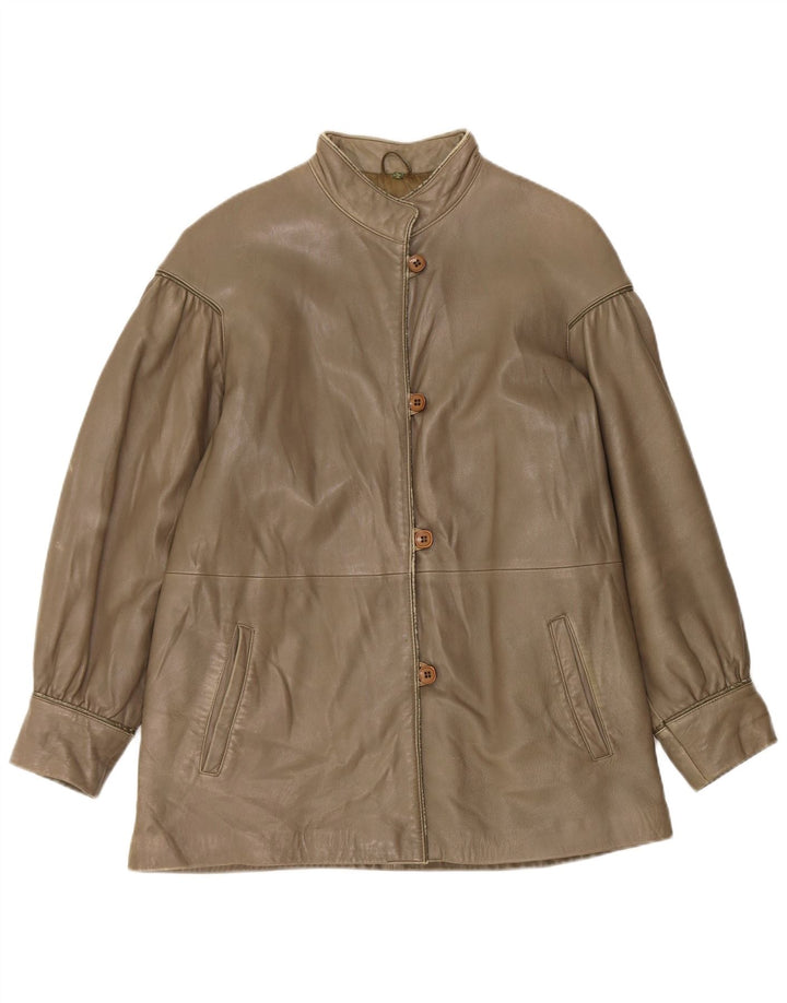 Винтажная женская кожаная куртка IT 44 Medium Khaki Leather