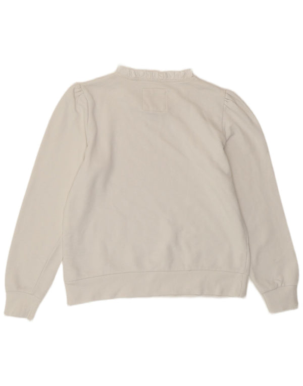 Женский свитер-свитшот CREW CLOTHING UK 12, средний размер, белый хлопок, белый