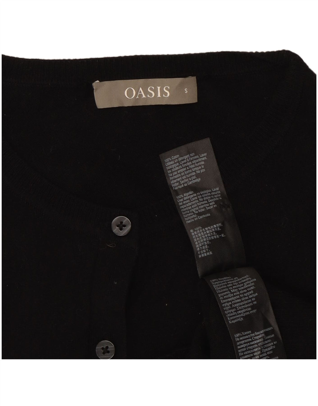 Женский кардиган Oasis UK 8, маленький черный хлопковый свитер