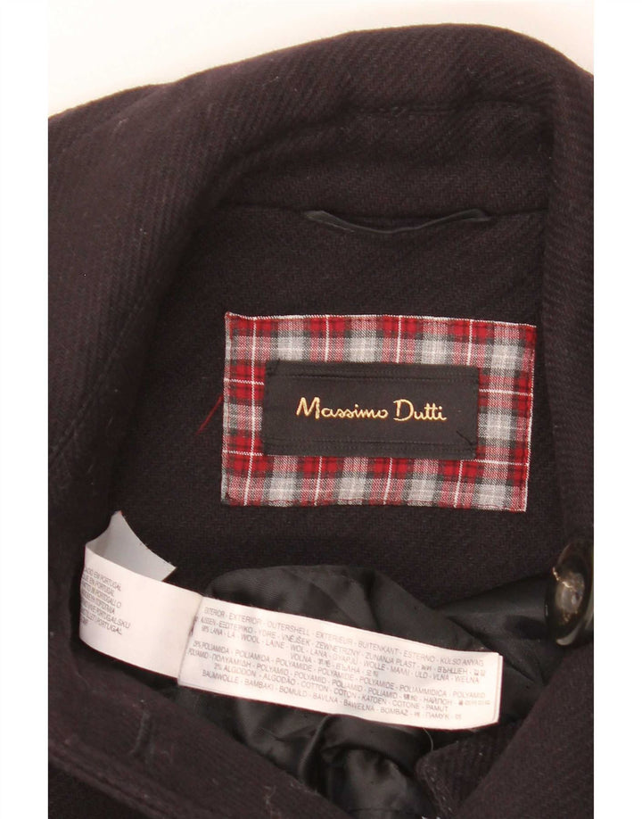 Massimo Dutti Женское двубортное пальто в стиле милитари UK 10 маленькое темно-синее