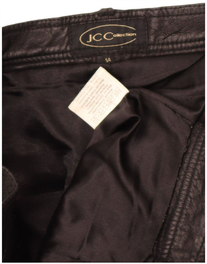 Мужские кожаные брюки JCC W38 L30 черные кожаные