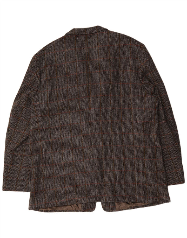 Мужской пиджак Walbusch с 2 пуговицами, Великобритания 44, 2XL, серая шерстяная клетка в клетку