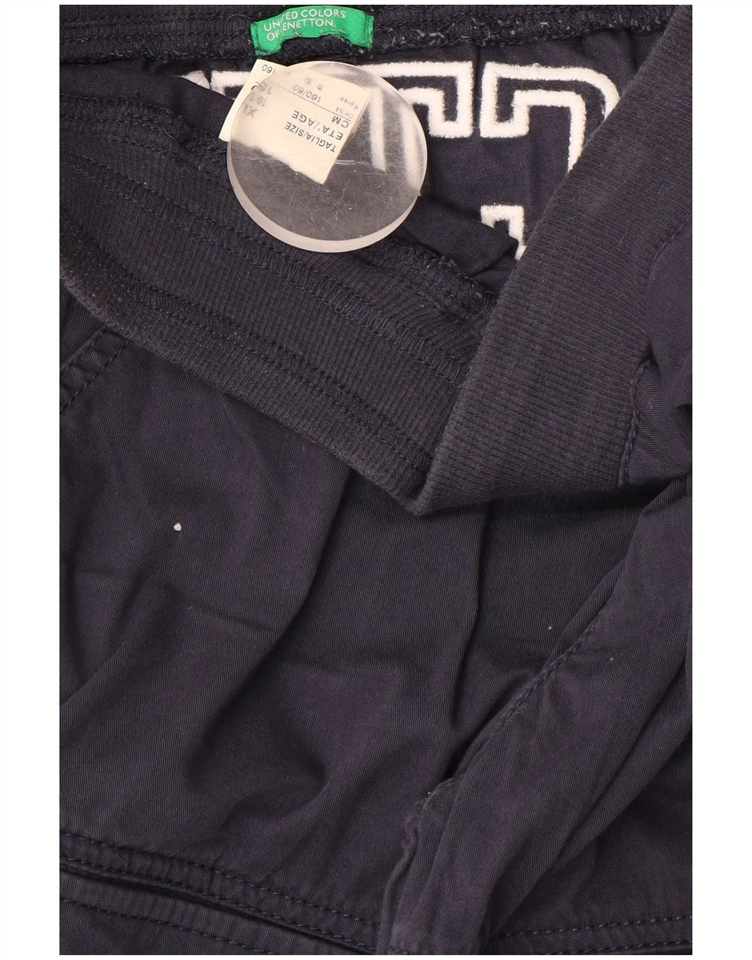 Брюки-карго BENETTON для мальчиков с графическим рисунком 10-11 лет XL W28 L18 Темно-синие