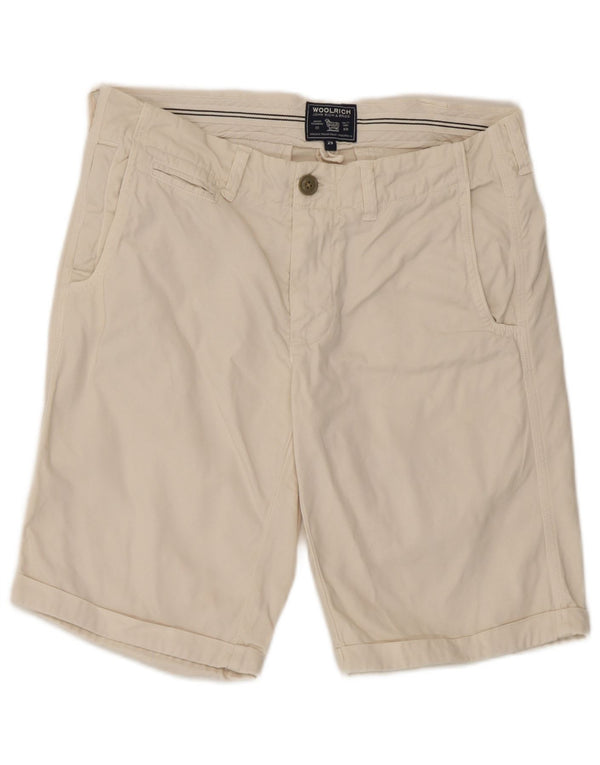 Woolrich Mens Chino Shorts W29 Small Off White Cotton