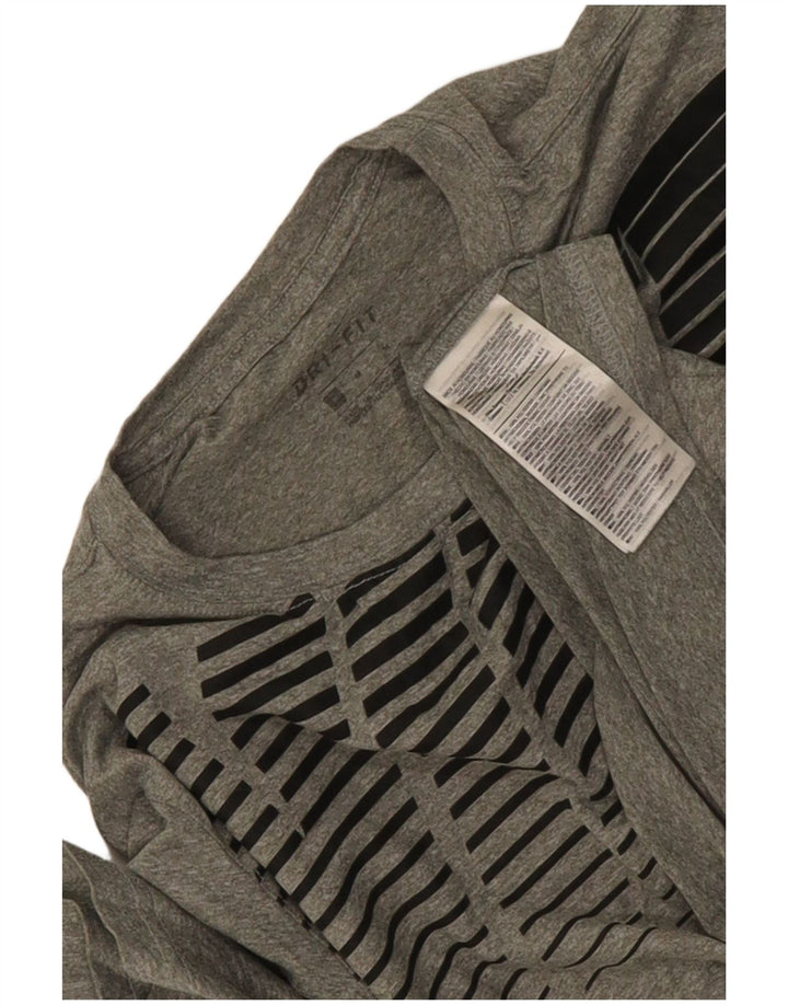 Мужская футболка Nike Dri Fit с графическим рисунком, топ из полиэстера среднего серого цвета с крапинками