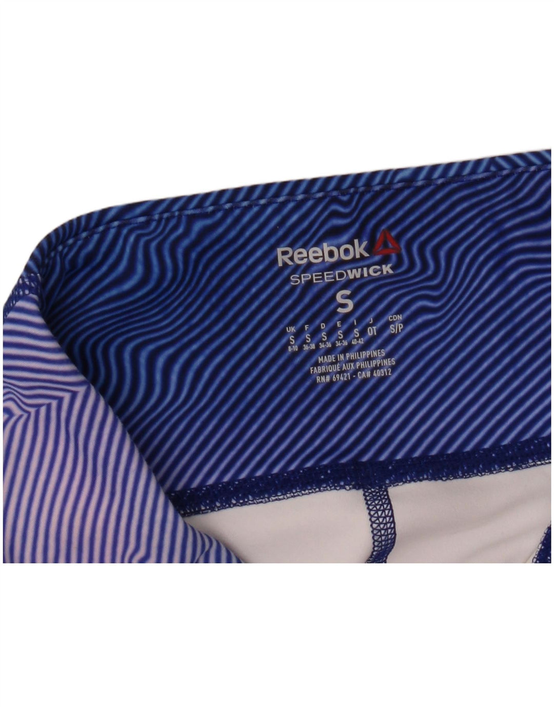 Женские леггинсы-капри Reebok UK 8/10, маленькие синие в полоску