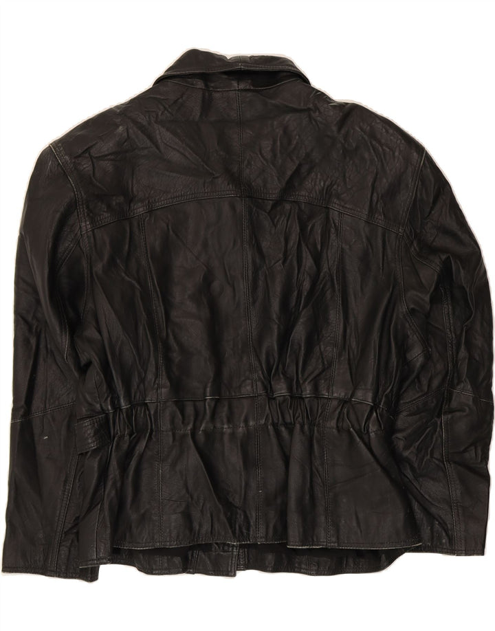 VINTAGE Womens Leather Biker Jacket UK 18 XL Black Leather Vintage Vintage and Second-Hand Vintage from Messina Hembry 