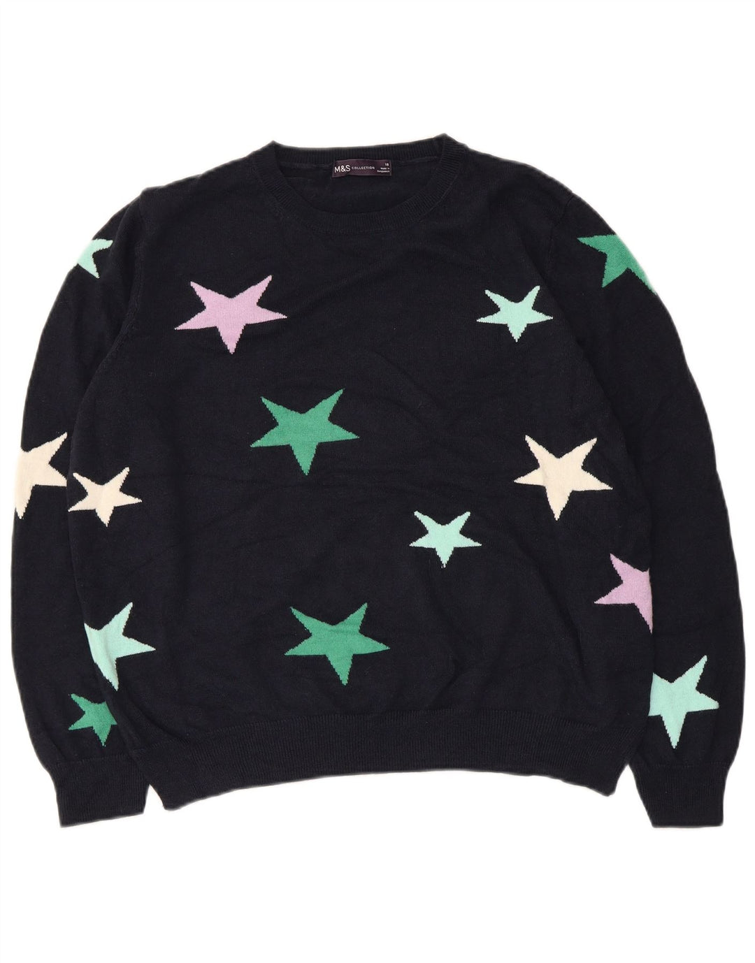 Женский джемпер с вырезом «лодочка» MARKS & SPENCER UK 18 XL, темно-синий