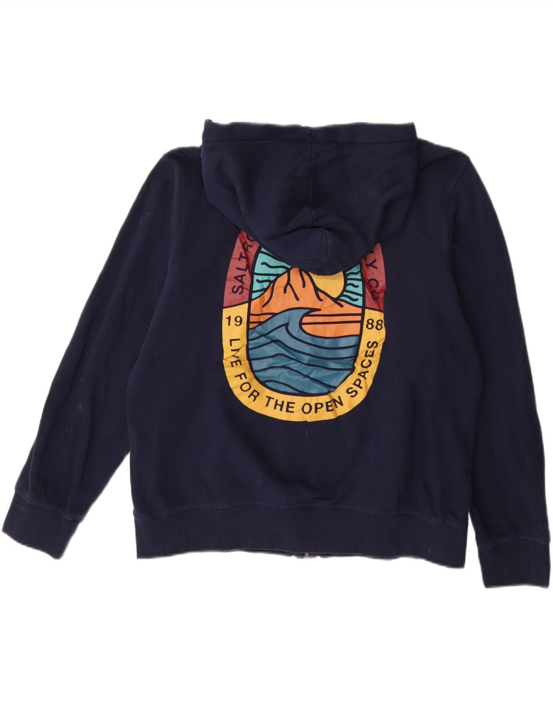 SALTROCK Женский свитер с капюшоном и молнией большого размера с графическим рисунком UK 16, большой темно-синий