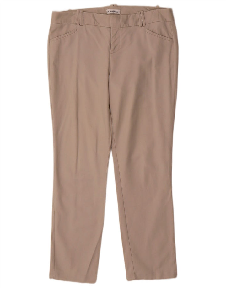 Женские прямые повседневные брюки Calvin Klein, США 8, средние W32 L28, бежевые