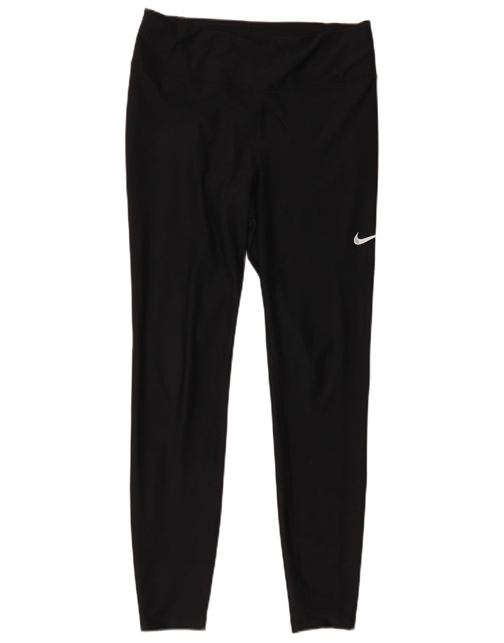 Женские леггинсы Nike Dri Fit UK 14, средний черный полиэстер