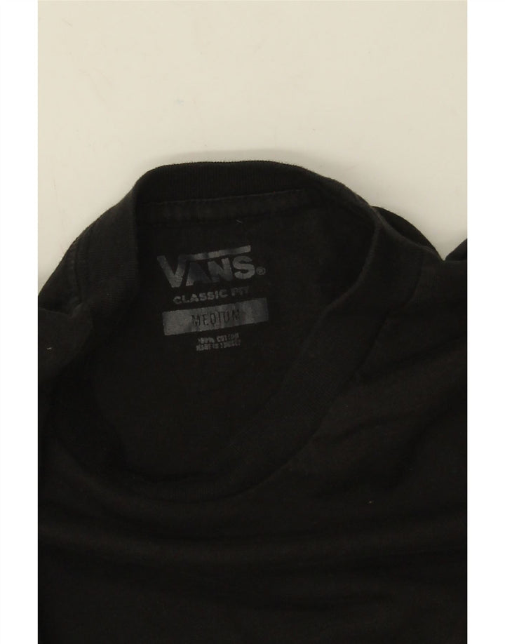 Мужской топ с рисунком классического кроя Vans с длинными рукавами, средний черный хлопок