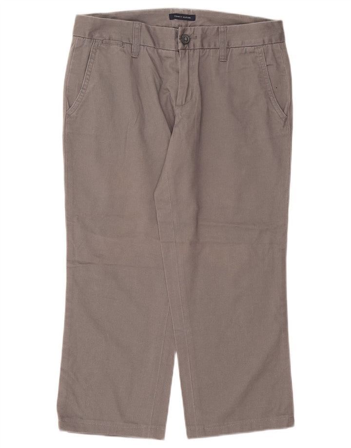 TOMMY HILFIGER Женские прямые укороченные брюки США 4, маленькие W25 L22 Серые