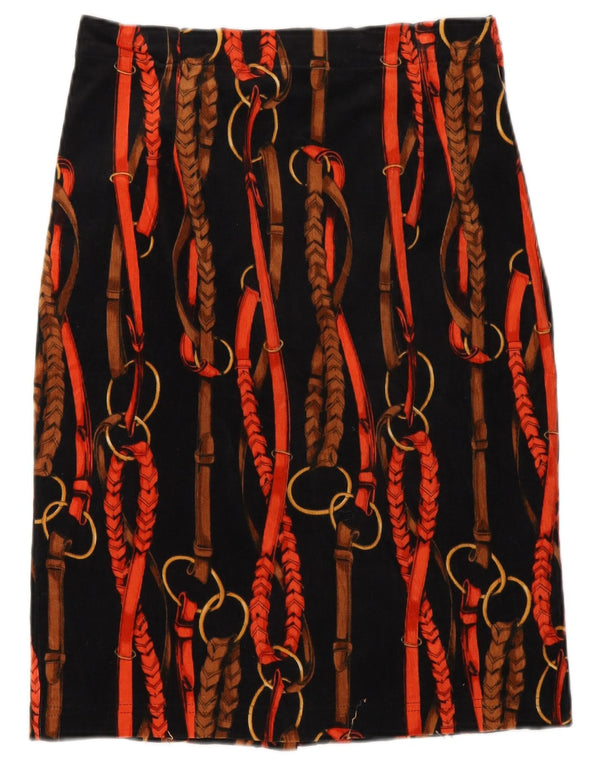 Винтажная женская вельветовая юбка с абстрактным узором W26, маленькая черная