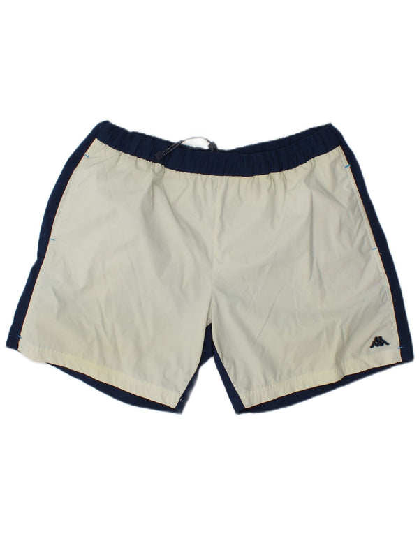 Мужские спортивные шорты Kappa 2XL Off White с цветными блоками, полиамид, спортивные