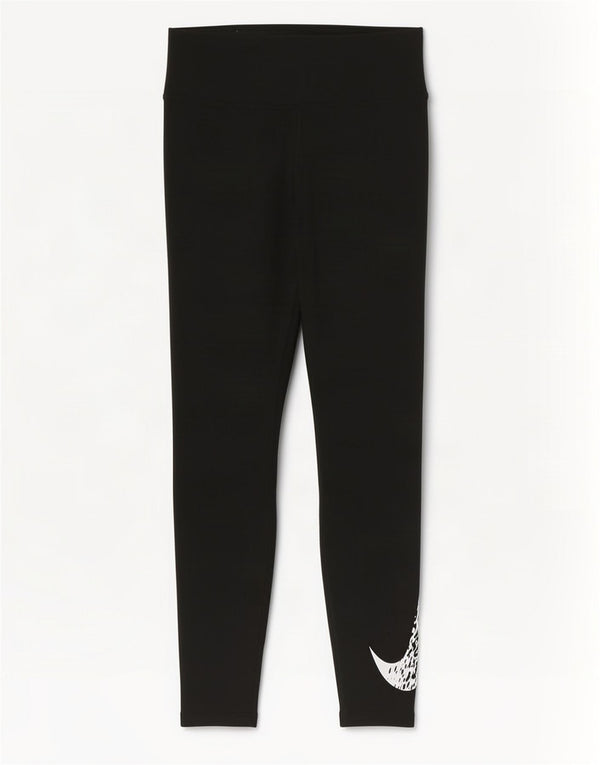 Женские леггинсы с рисунком Nike Dri Fit UK 8, маленькие черные, полиэстер