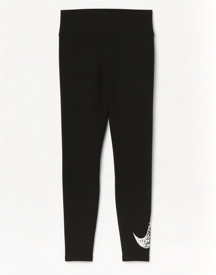 Женские леггинсы с рисунком Nike Dri Fit UK 8, маленькие черные, полиэстер