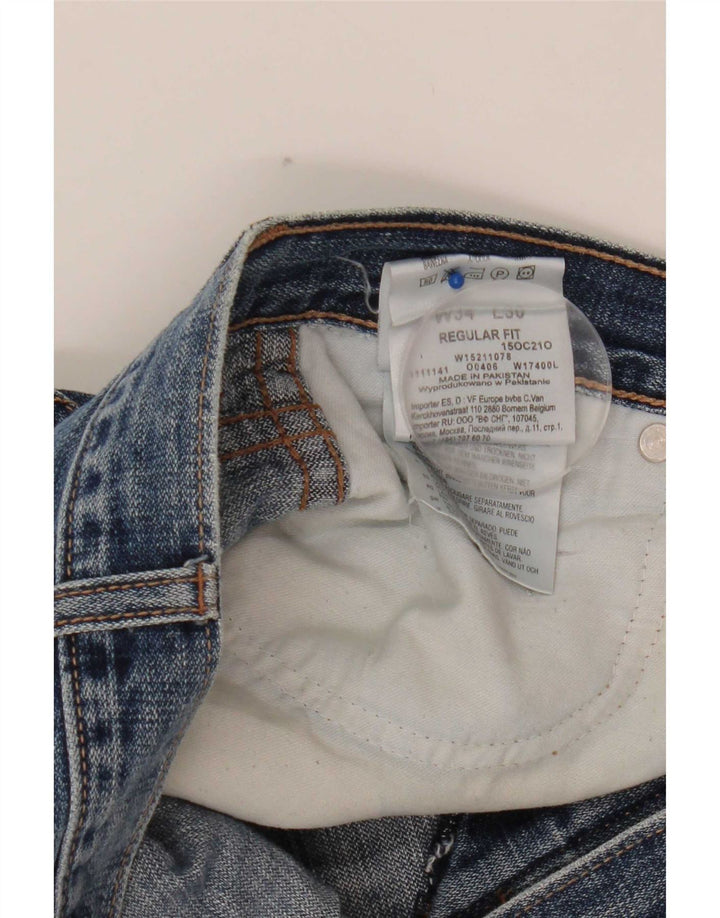 Мужские прямые джинсы Wrangler стандартного кроя W34 L30, синие, хлопок
