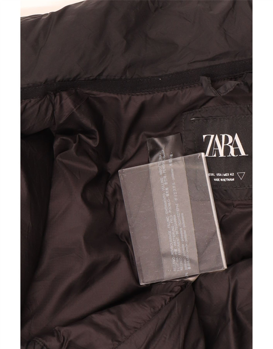 Мужская стеганая куртка Zara UK 40, большая черная полиэстер