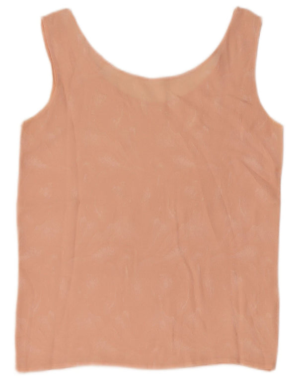 Винтажная женская укороченная блузка без рукавов, топ UK 4 XS, розовый тай-дай