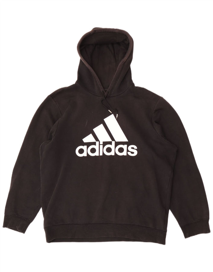 Мужской джемпер с капюшоном Adidas с рисунком, большой черный