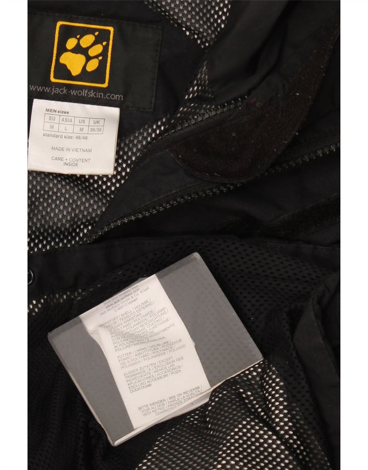 Мужская дождевик с капюшоном Jack Wolfskin UK 36/38, средний черный полиамид