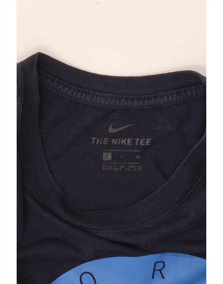 Мужская футболка с графическим рисунком Nike, маленький темно-синий хлопок