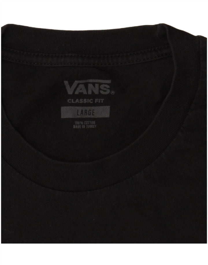 Мужская футболка классического кроя Vans, большой черный хлопковый топ