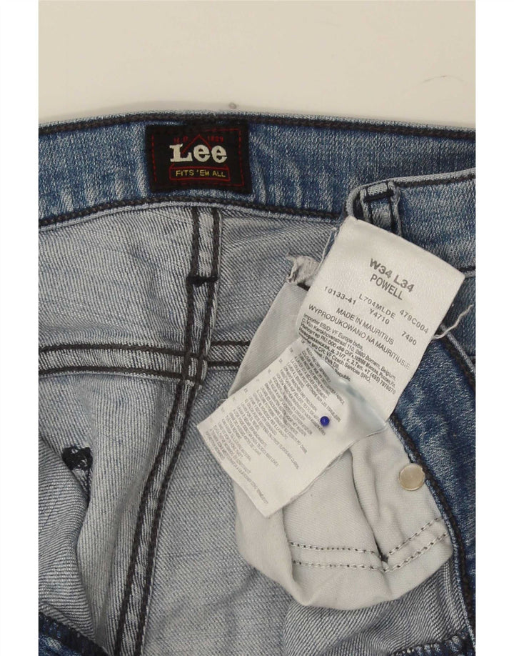 Мужские джинсы Lee Powell Slim W34 L34, синий хлопок