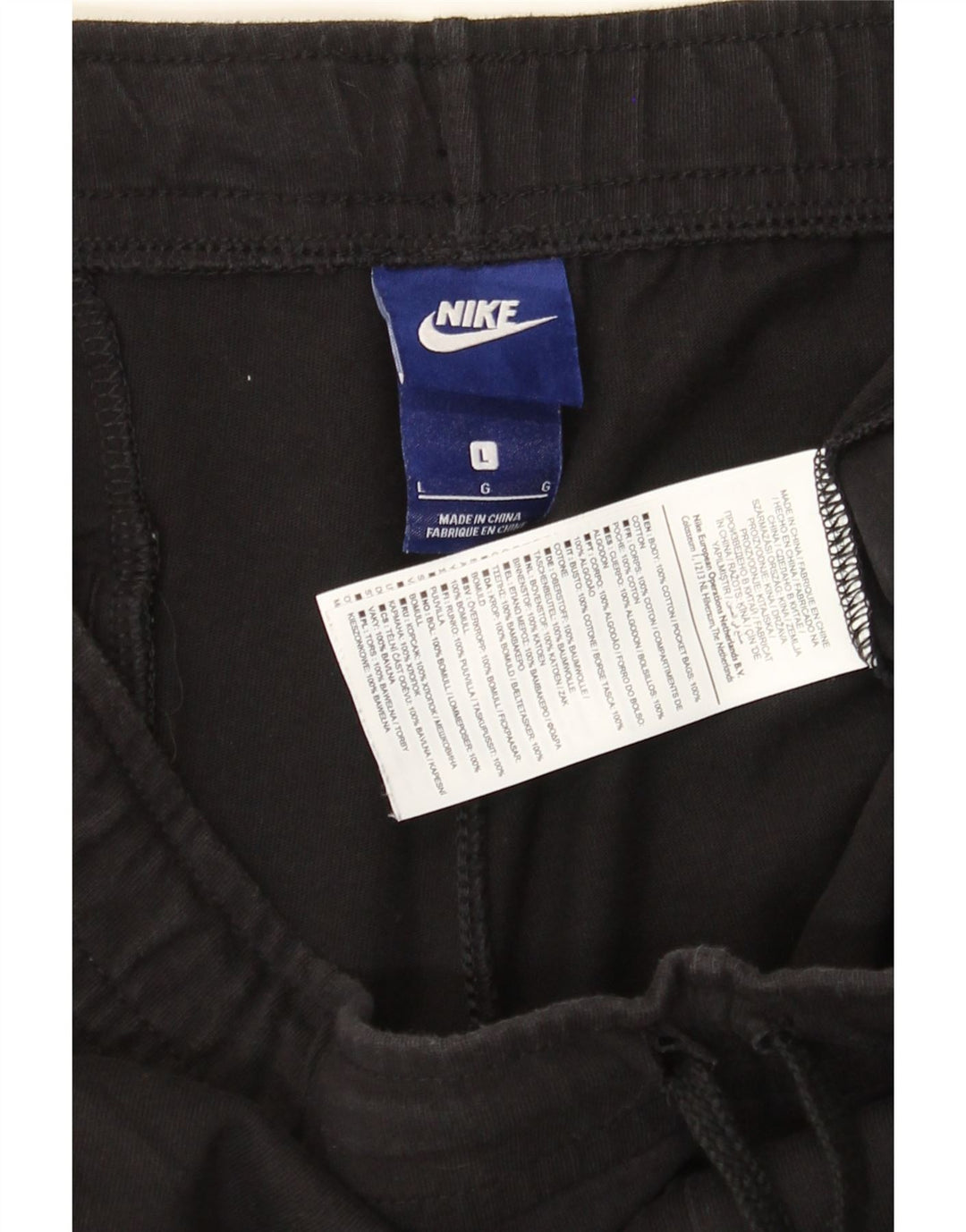 NIKE Mens Sport Shorts Large  Black Cotton Vintage Nike and Second-Hand Nike from Messina Hembry 