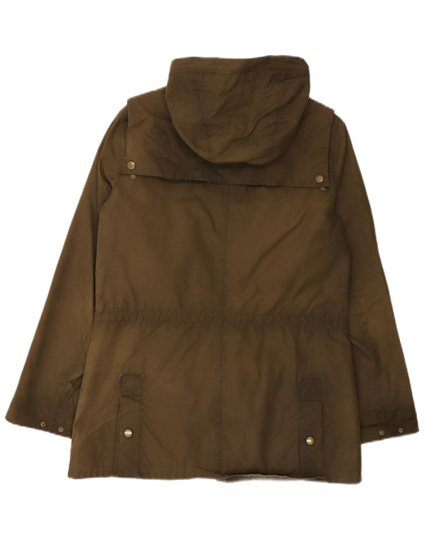 Женская куртка Barbour из вощеного хлопка с капюшоном UK 12, средний хаки
