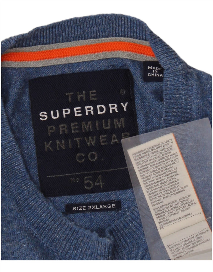 Мужской свитер Superdry с круглым вырезом 2XL, синий хлопок
