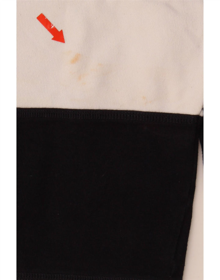 TOMMY HILFIGER Mens Crew Neck Jumper Sweater Medium White Striped Cotton Vintage Tommy Hilfiger and Second-Hand Tommy Hilfiger from Messina Hembry 