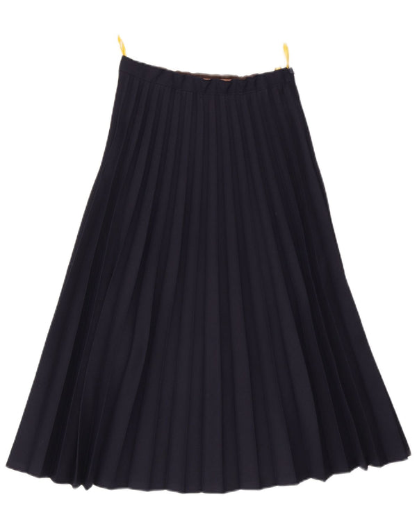 Винтажная женская плиссированная юбка-нож IT 38 XS W24 Темно-синий полиамид