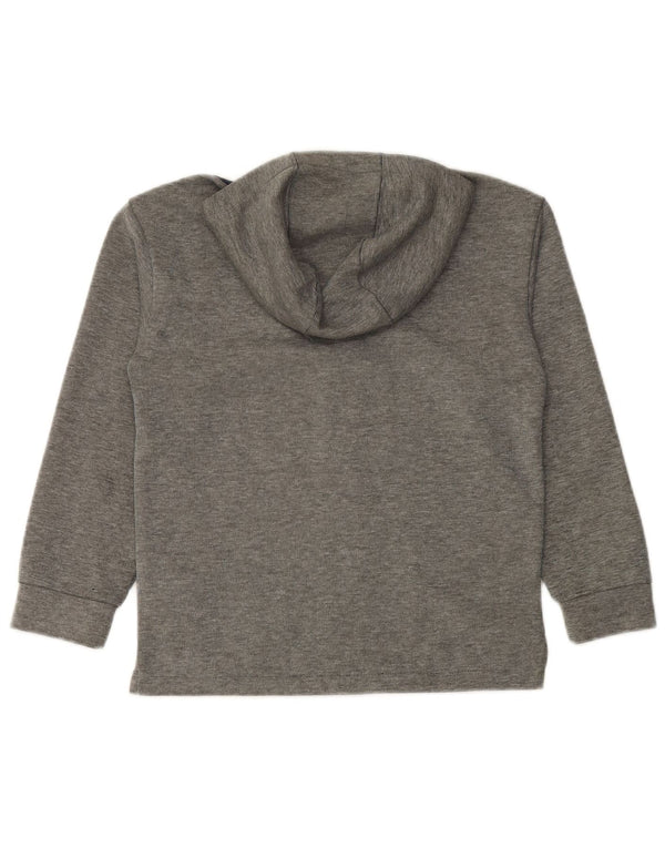 PUMA Свитер с капюшоном на молнии с графическим рисунком для мальчиков 9–10 лет, серый полиэстер с цветными блоками