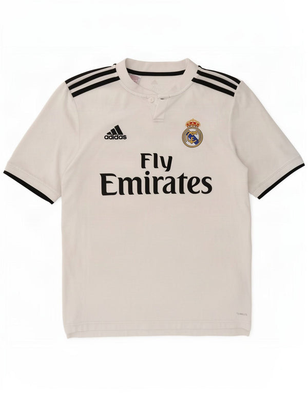 Футболка Adidas с рисунком Real Madrid для мальчиков 15–16 лет, белый полиэстер, размер XL