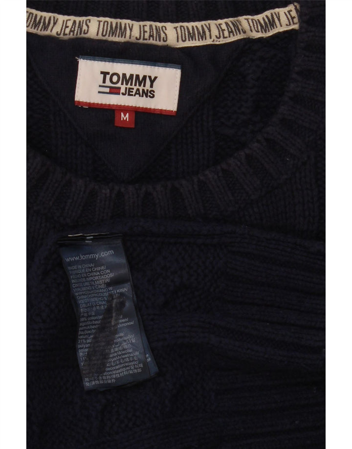 Мужской джемпер с круглым вырезом Tommy Hilfiger, средний темно-синий хлопковый свитер