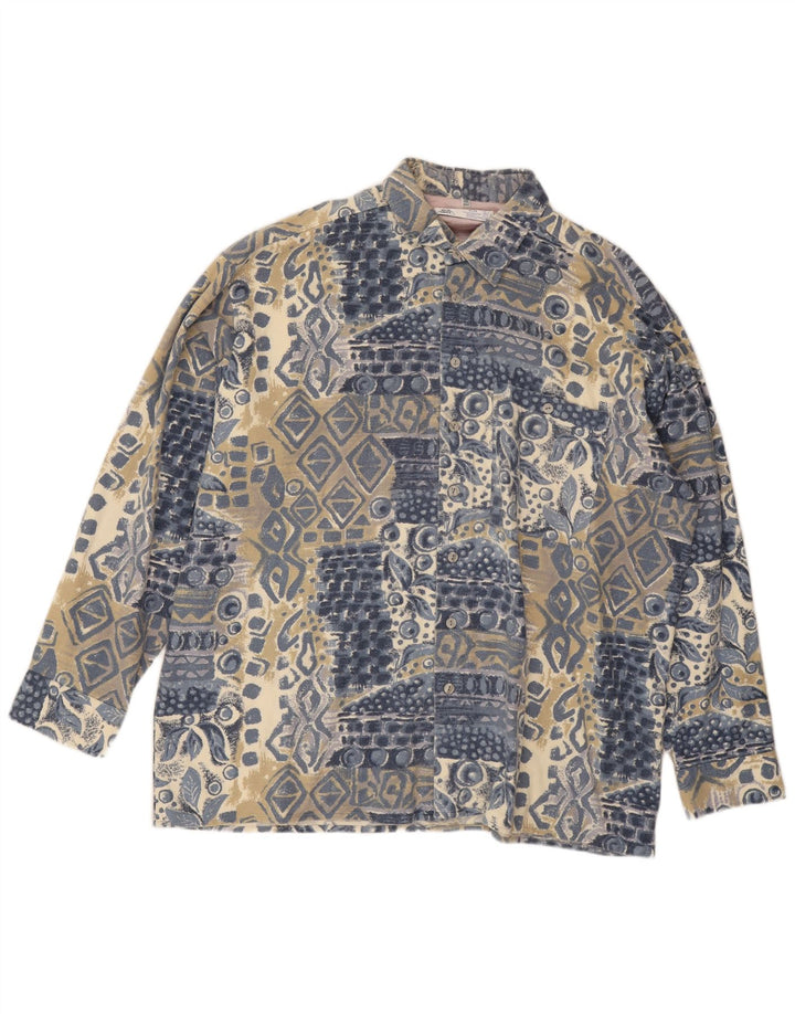 Мужская фланелевая рубашка C & A 2XL, синяя, хлопок с геометрическим рисунком